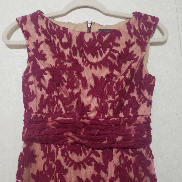 Adrianna Papell Purple Sheath Midi Dress Square Neck..SIZE:2 - Picture 4 of 13